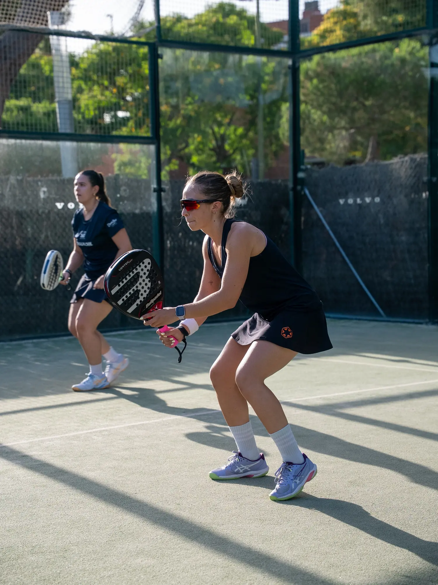 Pair in position during a match